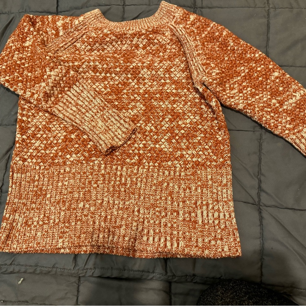 Orange and cream sweater